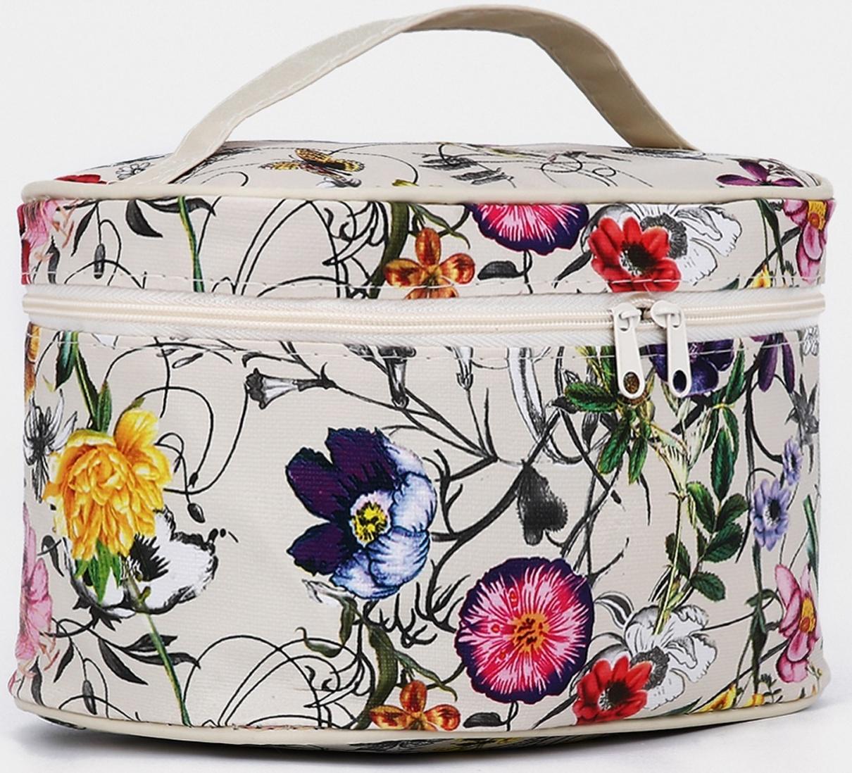 Косметичка на молнии, цвет белый/разноцветный