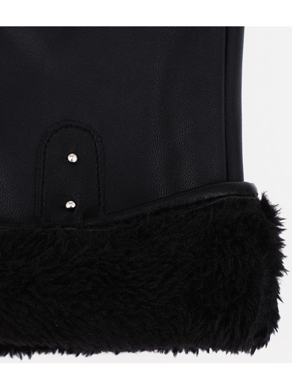 Перчатки женские, безразмерные, с утеплителем, цвет чёрный