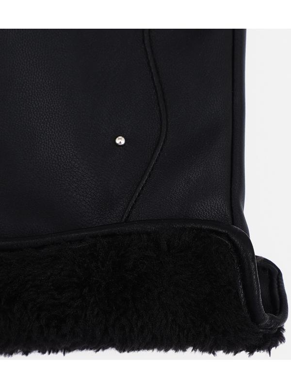 Перчатки женские, безразмерные, с утеплителем, цвет чёрный