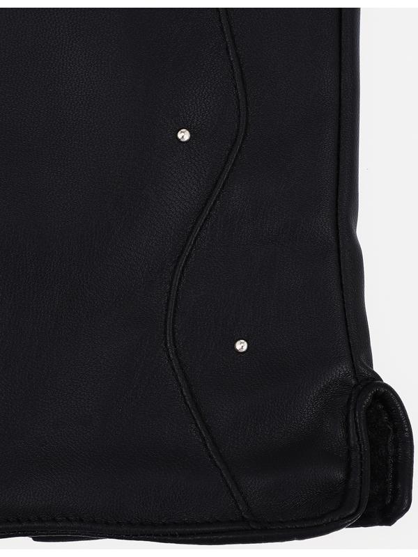 Перчатки женские, безразмерные, с утеплителем, цвет чёрный