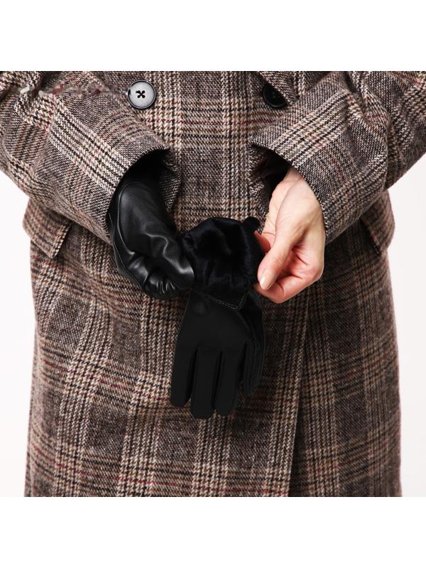 Перчатки женские, безразмерные, без утеплителя, цвет чёрный