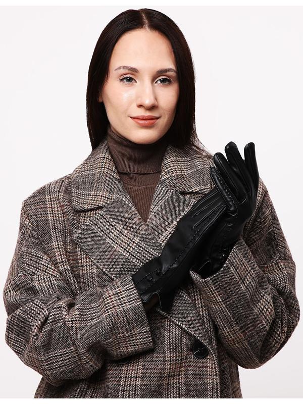Перчатки женские, безразмерные, без утеплителя, цвет чёрный