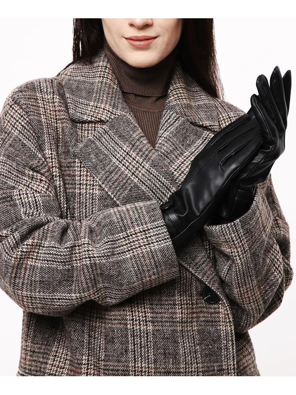 Перчатки женские, безразмерные, без утеплителя, цвет чёрный