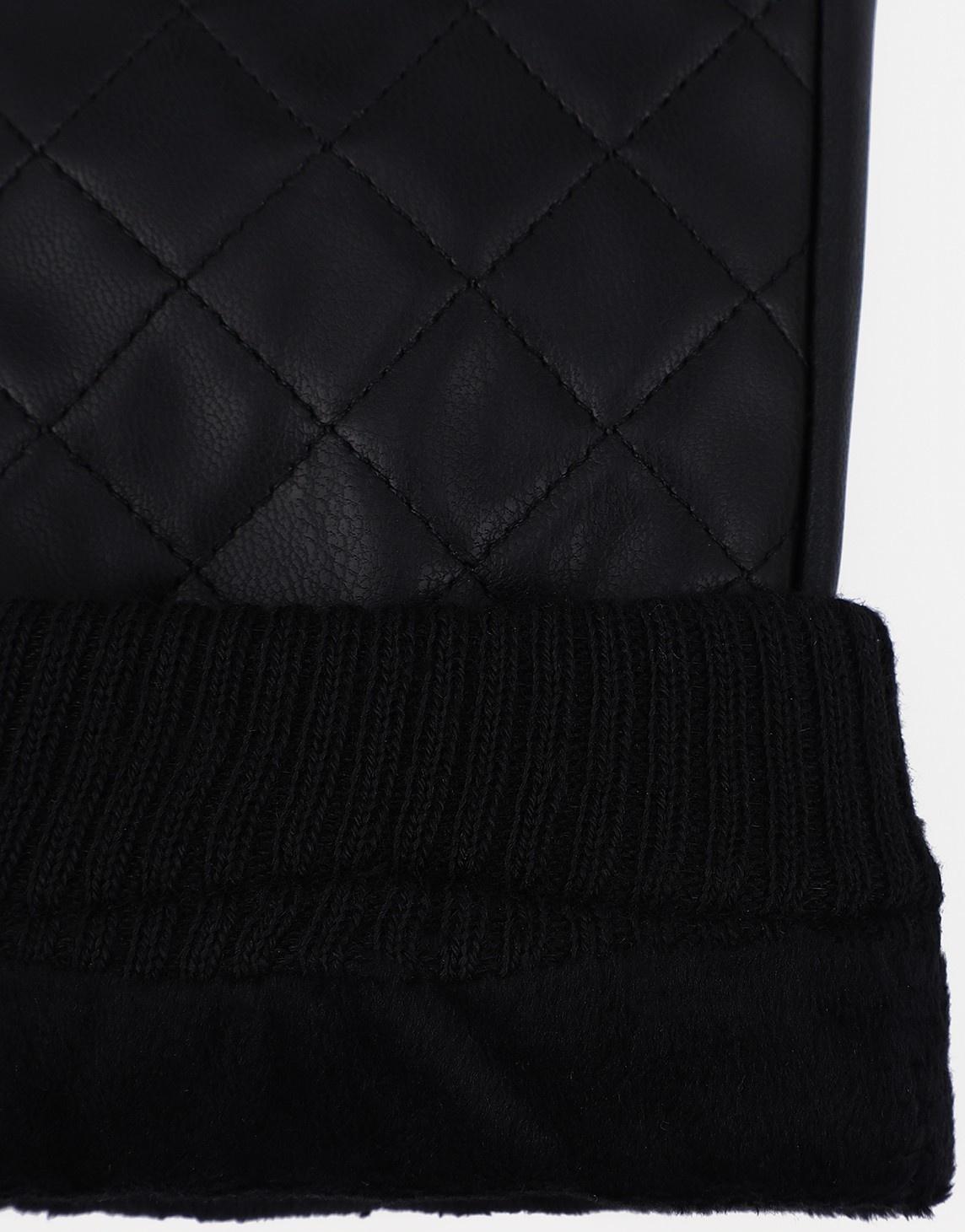 Перчатки женские, безразмерные, без утеплителя, цвет чёрный