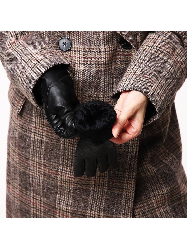 Перчатки женские, безразмерные, без утеплителя, цвет чёрный