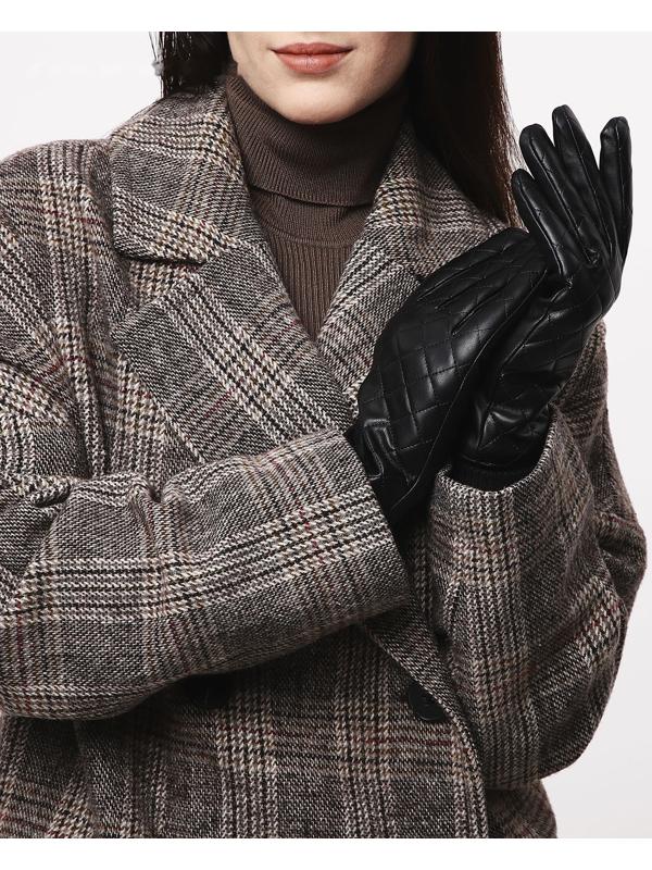 Перчатки женские, безразмерные, без утеплителя, цвет чёрный