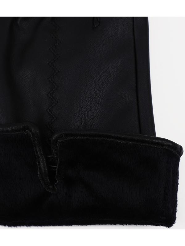 Перчатки женские, безразмерные, без утеплителя, цвет чёрный