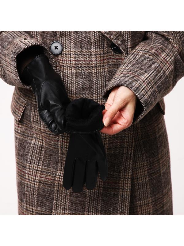 Перчатки женские, безразмерные, без утеплителя, цвет чёрный