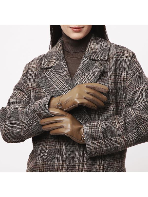 Перчатки женские, безразмерные, без утеплителя, цвет бежевый