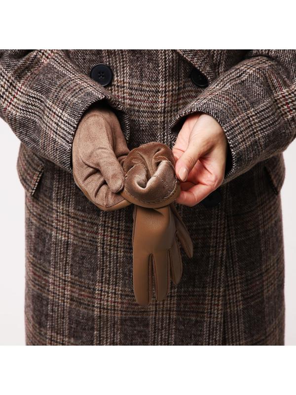 Перчатки женские, безразмерные, без утеплителя, цвет бежевый