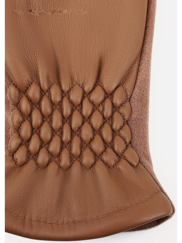 Перчатки женские, безразмерные, без утеплителя, цвет бежевый