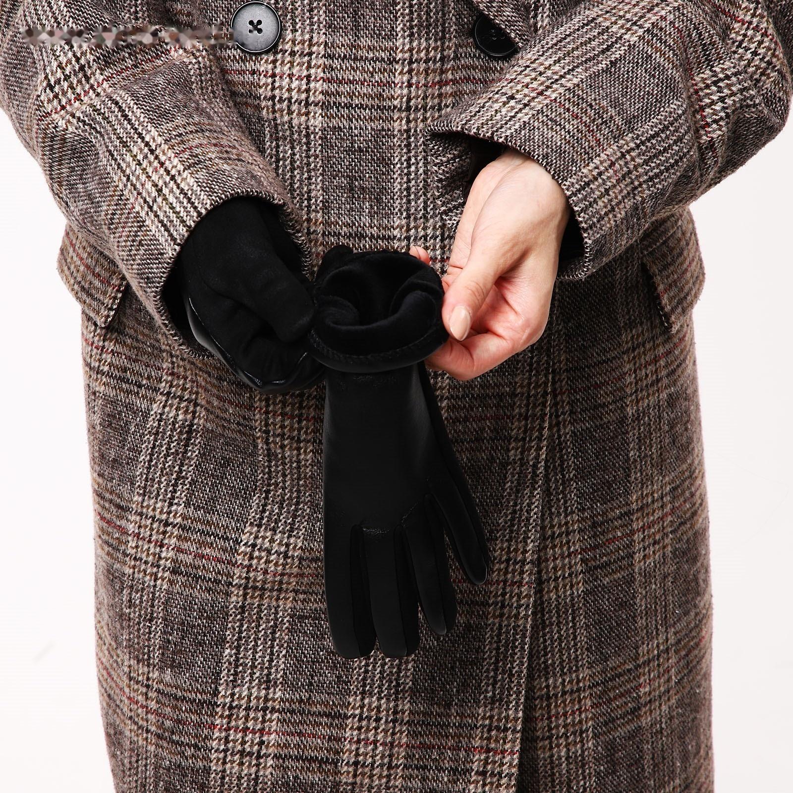 Перчатки женские, безразмерные, без утеплителя, цвет чёрный