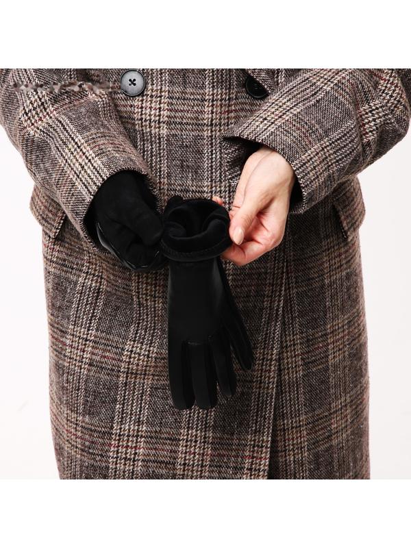 Перчатки женские, безразмерные, без утеплителя, цвет чёрный