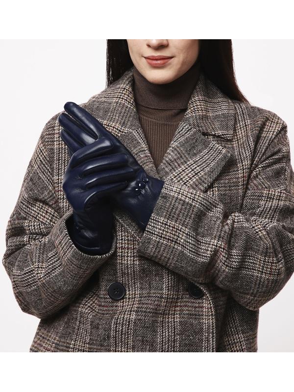 Перчатки женские, безразмерные, без утеплителя, цвет синий