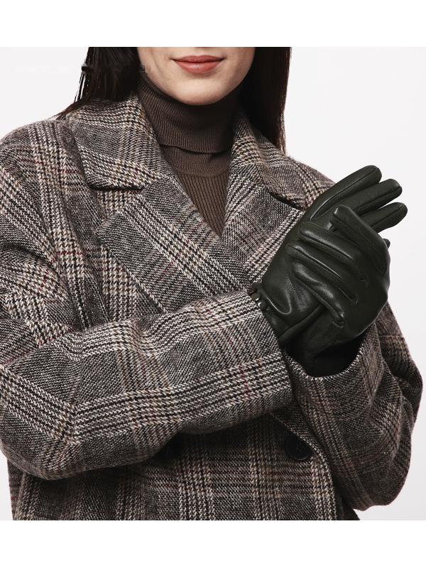 Перчатки женские, безразмерные, без утеплителя, цвет хаки