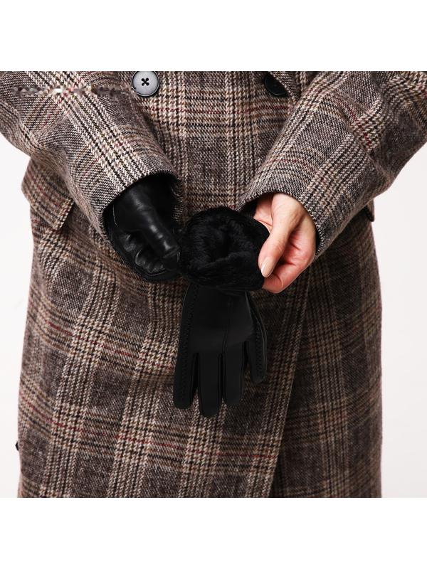 Перчатки женские, безразмерные, без утеплителя, цвет чёрный