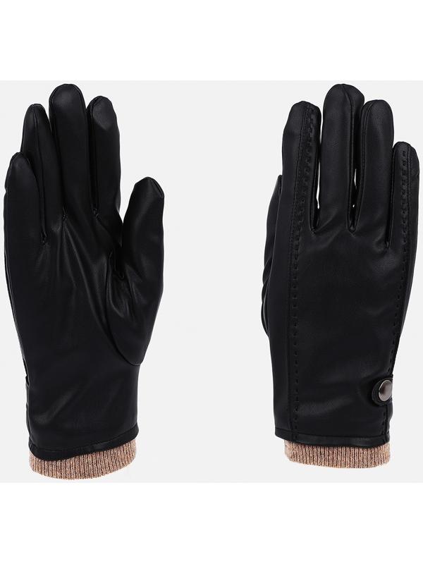 Перчатки мужские, безразмерные, без утеплителя, цвет чёрный