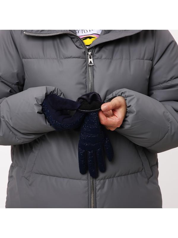 Перчатки женские, безразмерные, с утеплителем, цвет синий