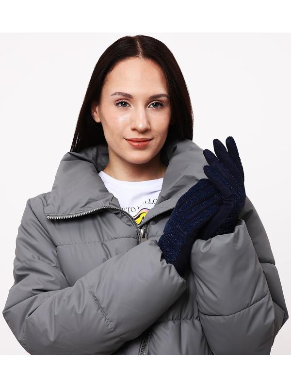 Перчатки женские, безразмерные, с утеплителем, цвет синий