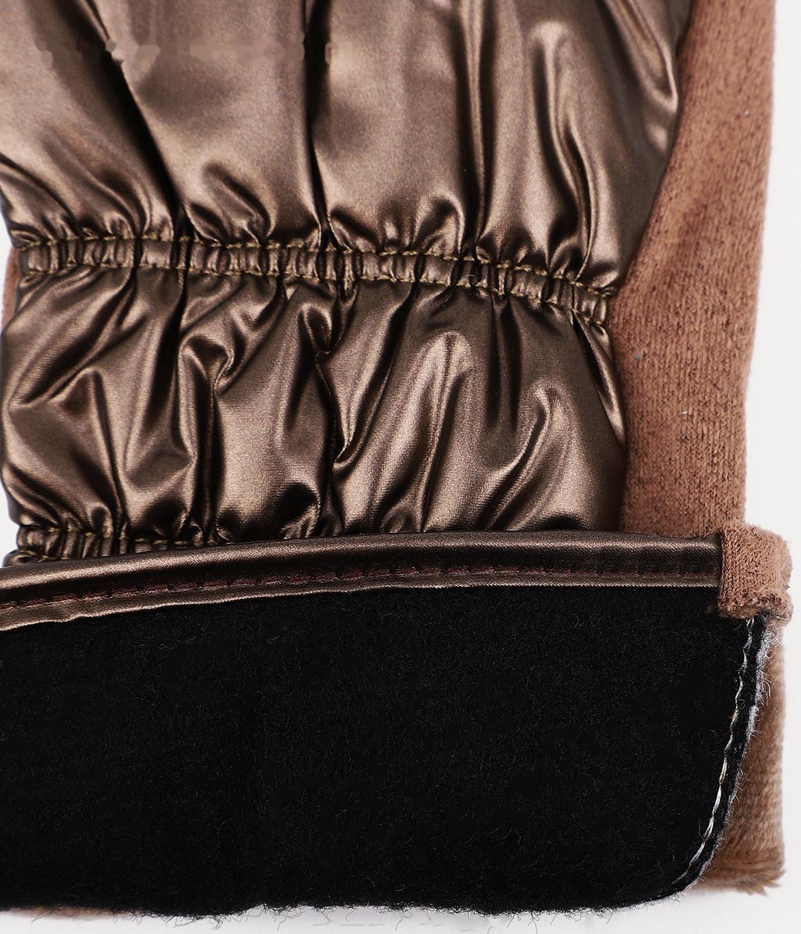 Перчатки женские, безразмерные, с утеплителем, цвет коричневый