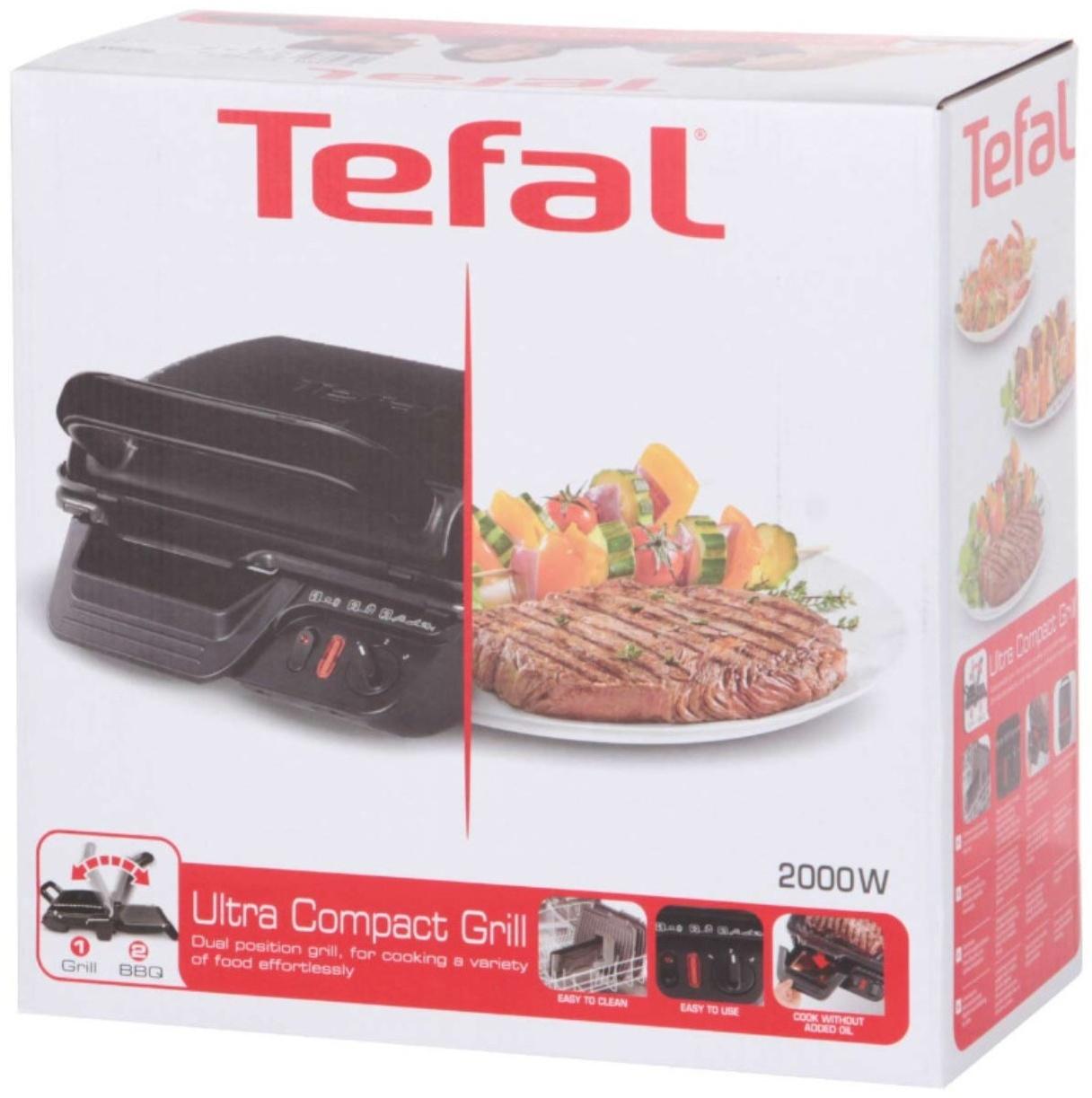 Гриль электрический Tefal GC305816, 2000 Вт, антипригарное покрытие, 38.8х21 см