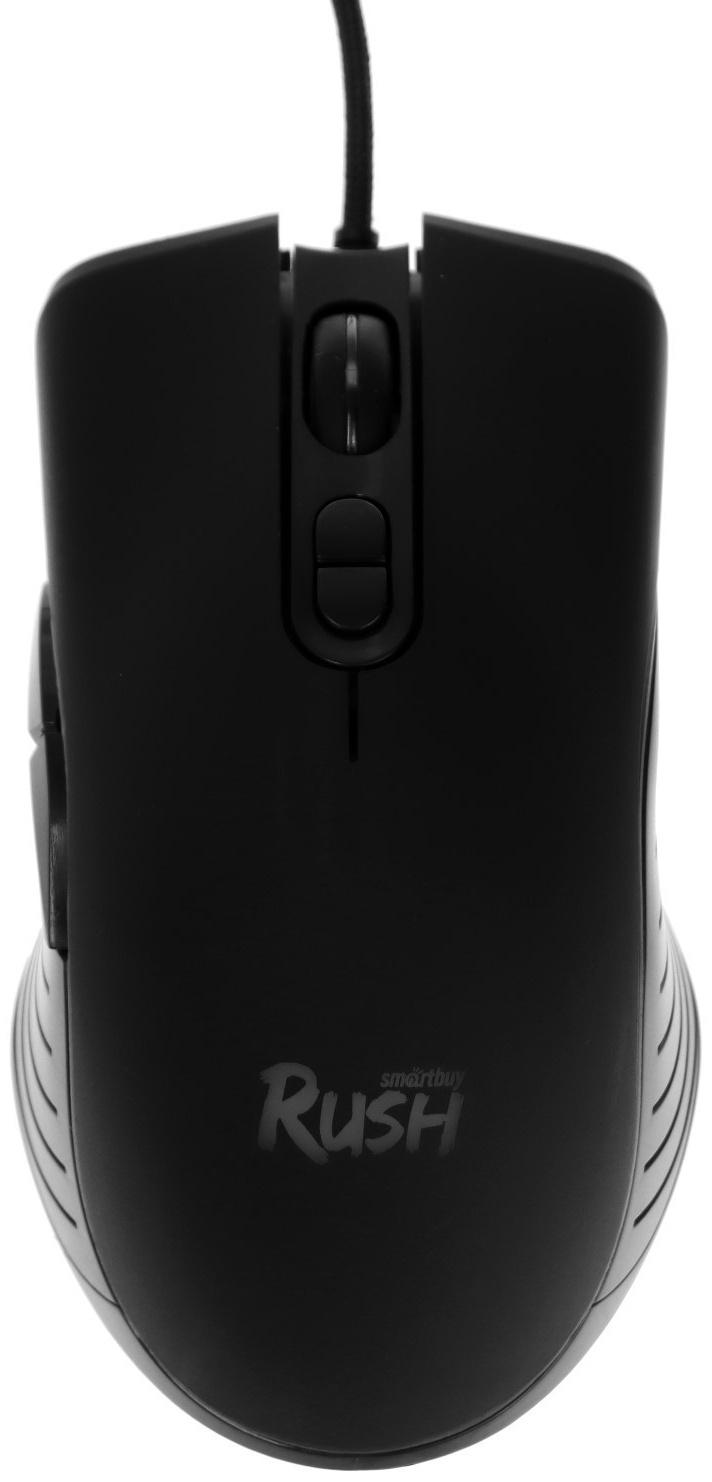 Комплект клавиатура+мышь+ковер Smartbuy RUSH Shotgun, провод, мембран, 3200 dpi, USB, чёрный