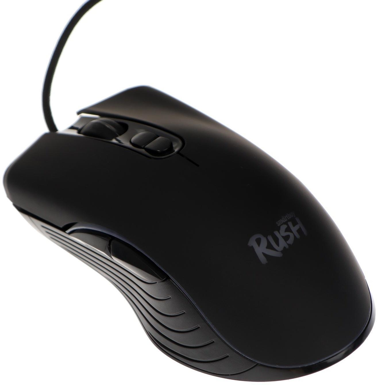 Комплект клавиатура+мышь+ковер Smartbuy RUSH Shotgun, провод, мембран, 3200 dpi, USB, чёрный