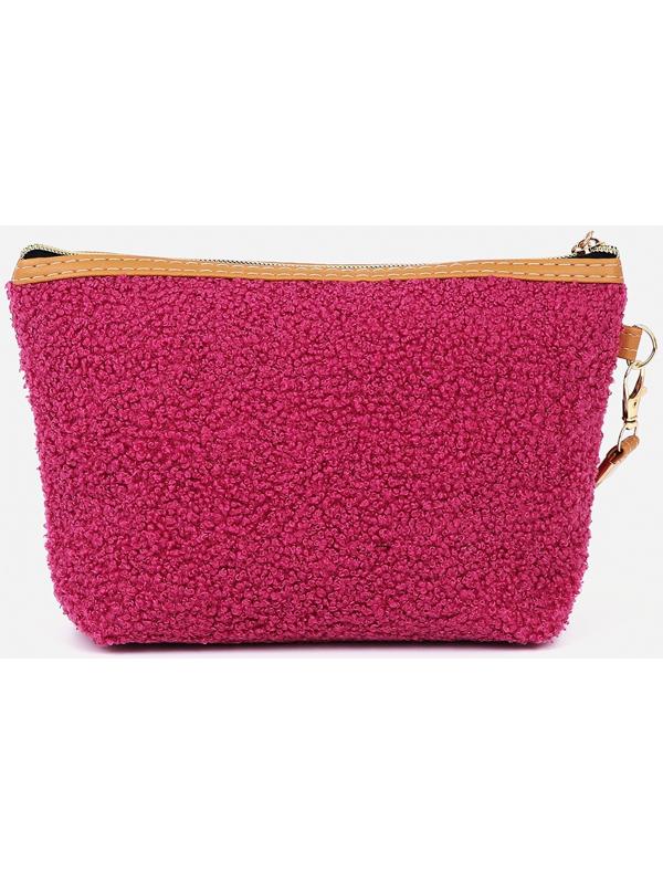 Косметичка на молнии, с подкладом, цвет малиновый