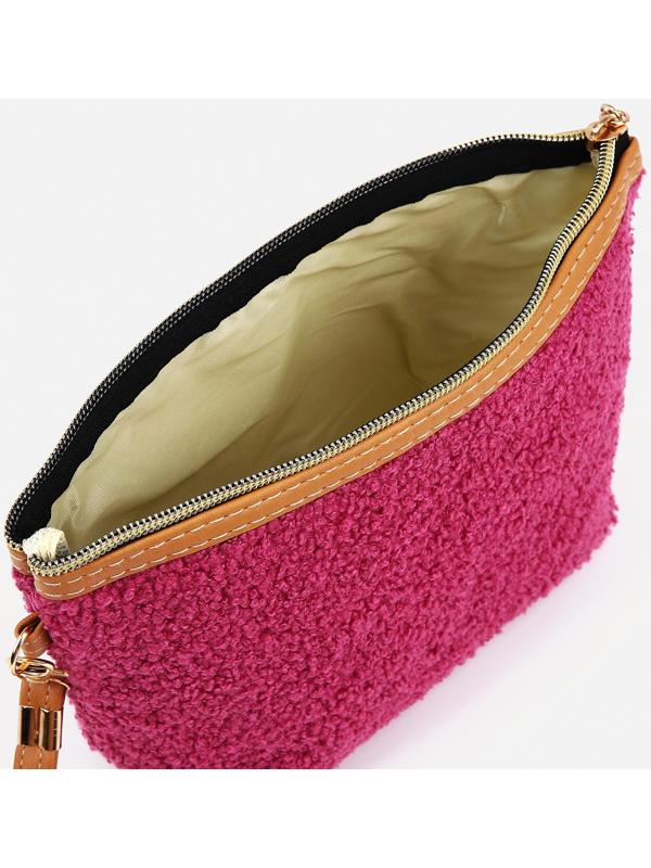 Косметичка на молнии, с подкладом, цвет малиновый