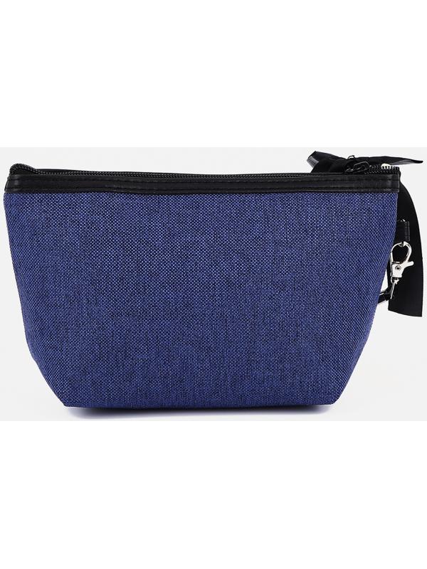 Косметичка на молнии, с подкладом, цвет синий