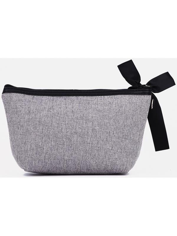 Косметичка на молнии, с подкладом, цвет серый