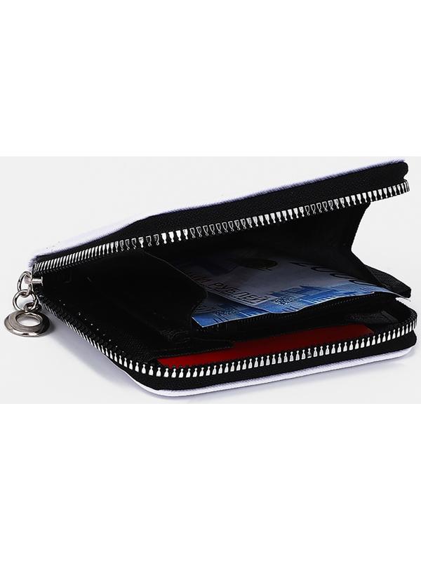 Кошелёк на молнии, отдел для карт, для монет, цвет белый