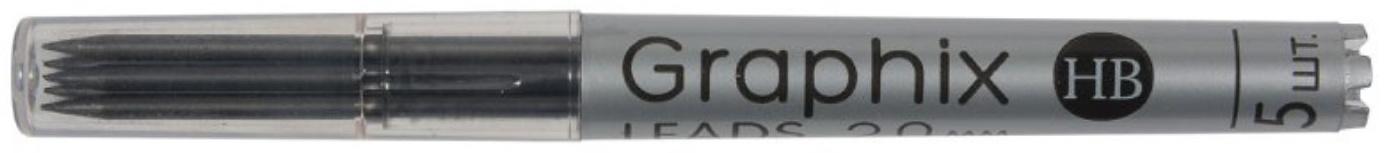 Грифели для механических карандашей BrunoVisconti GRAPHIX, 2.0 мм, НВ, 5 штук, в футляре