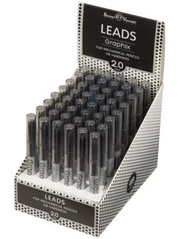 Грифели для механических карандашей BrunoVisconti GRAPHIX, 2.0 мм, НВ, 5 штук, в футляре