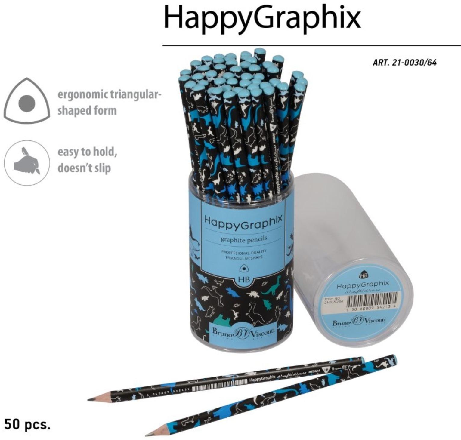 Карандаш чернографитный BrunoVisconti HappyGraphix JUMBO 