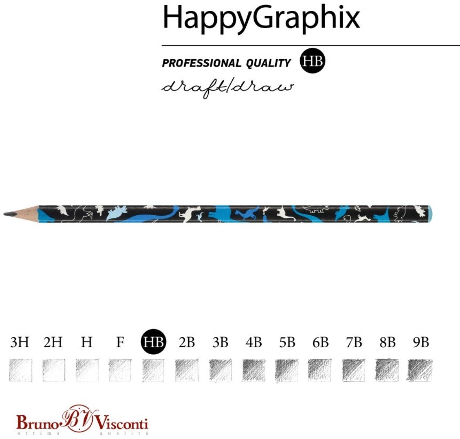 Карандаш чернографитный BrunoVisconti HappyGraphix JUMBO 