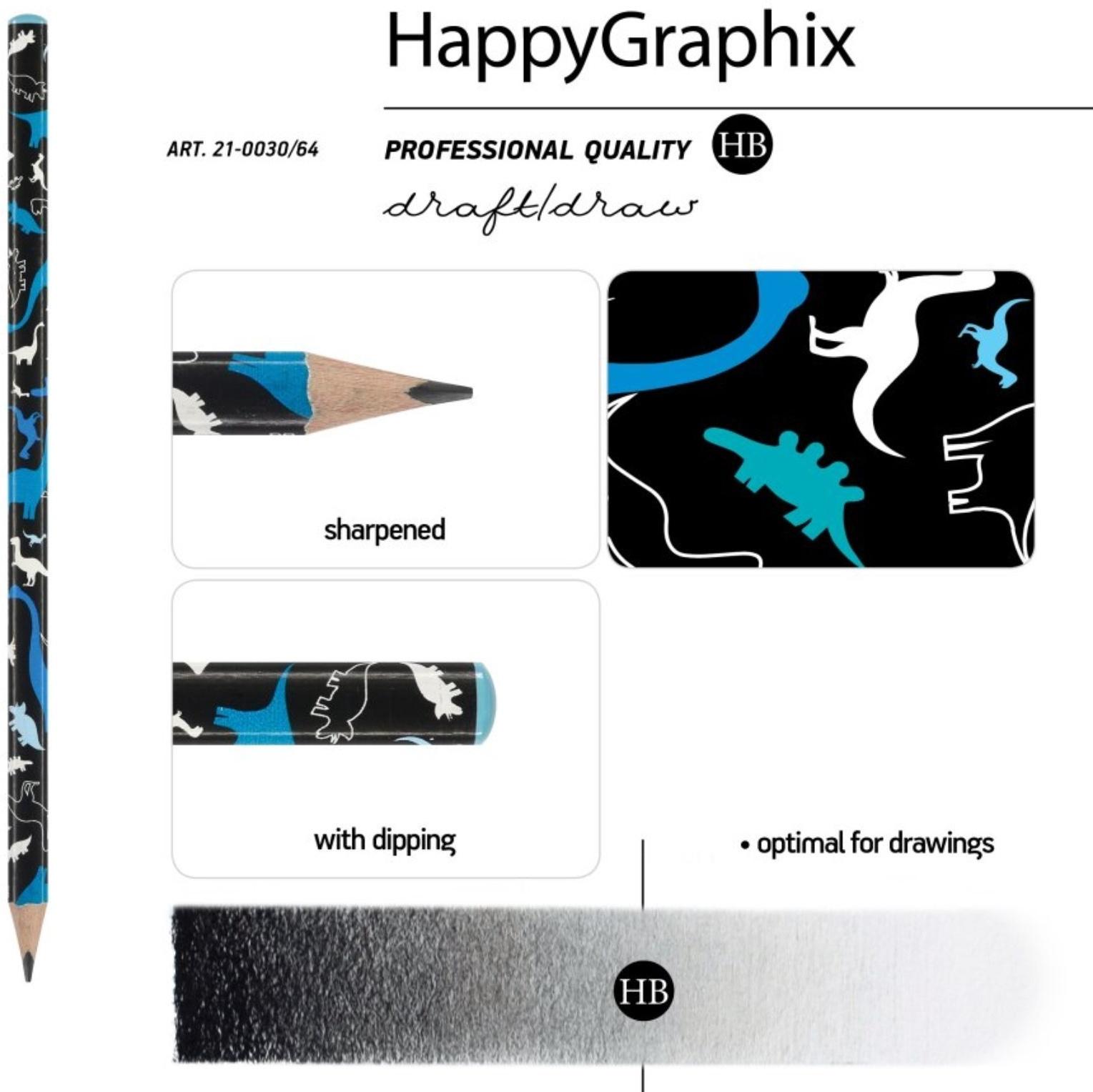 Карандаш чернографитный BrunoVisconti HappyGraphix JUMBO 