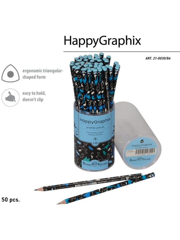 Карандаш чернографитный BrunoVisconti HappyGraphix JUMBO 