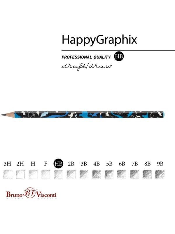 Карандаш чернографитный BrunoVisconti HappyGraphix JUMBO 