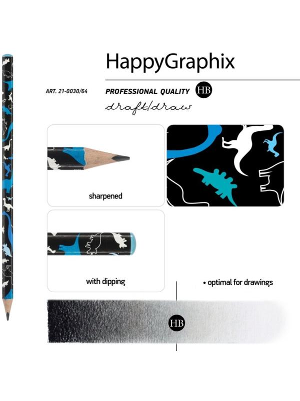 Карандаш чернографитный BrunoVisconti HappyGraphix JUMBO 