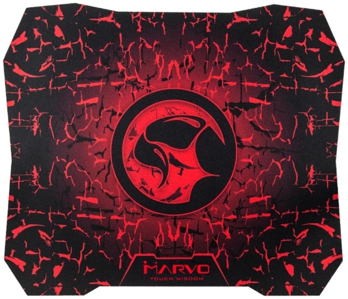 Игровой набор Marvo M355+G1, мышь проводная+коврик, 7200 dpi, цвет черно-красный