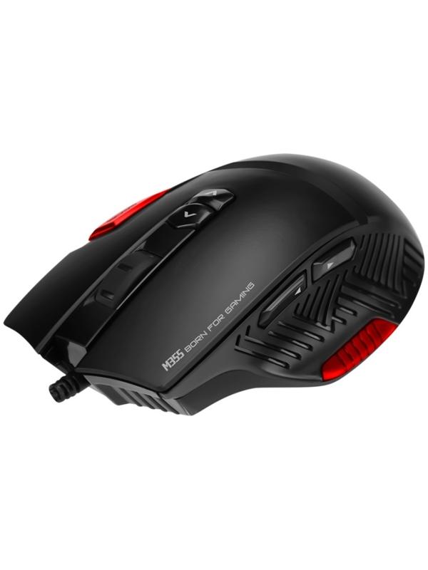 Игровой набор Marvo M355+G1, мышь проводная+коврик, 7200 dpi, цвет черно-красный