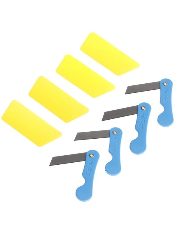 Набор для тонировки стекол пленкой, 4 ножа, 4 шпателя