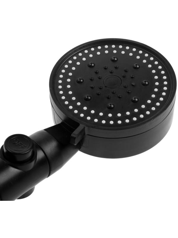 Набор для душа ZEIN Z2715, шланг 150 см, самоклеящийся держатель, лейка 5 режимов, черный