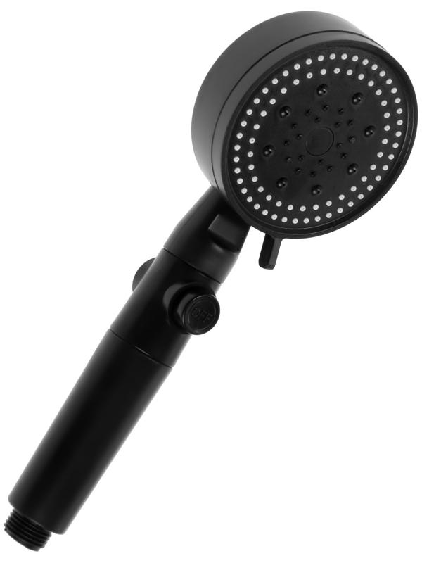 Набор для душа ZEIN Z2715, шланг 150 см, самоклеящийся держатель, лейка 5 режимов, черный