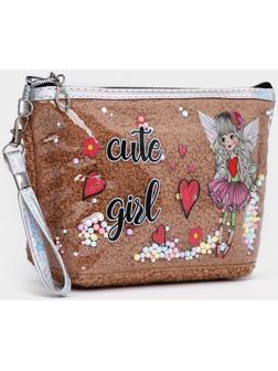 Косметичка на молнии, цвет коричневый