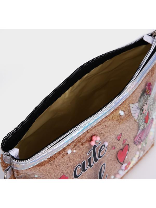 Косметичка на молнии, цвет коричневый