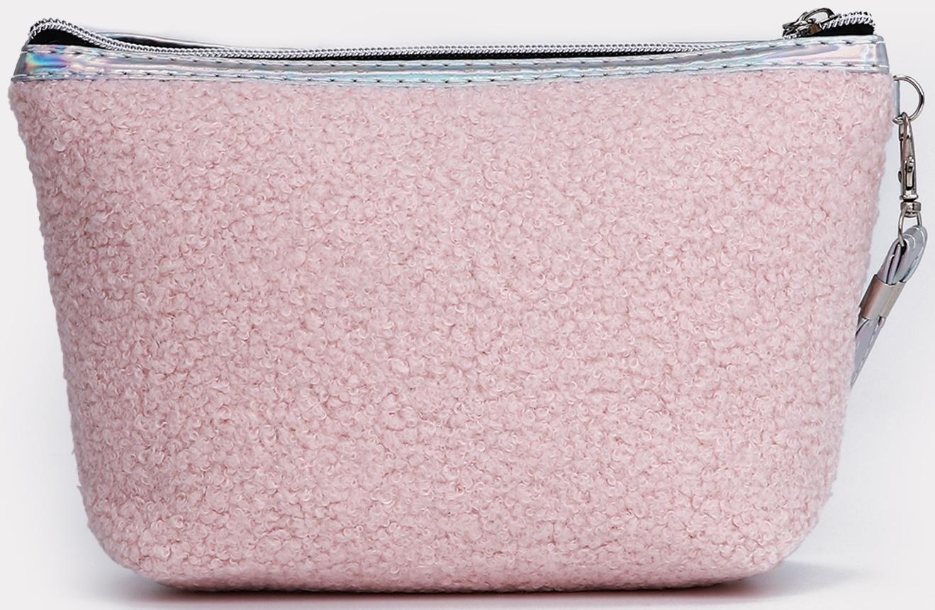 Косметичка на молнии, цвет розовый