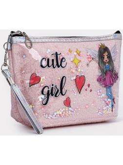 Косметичка на молнии, цвет розовый