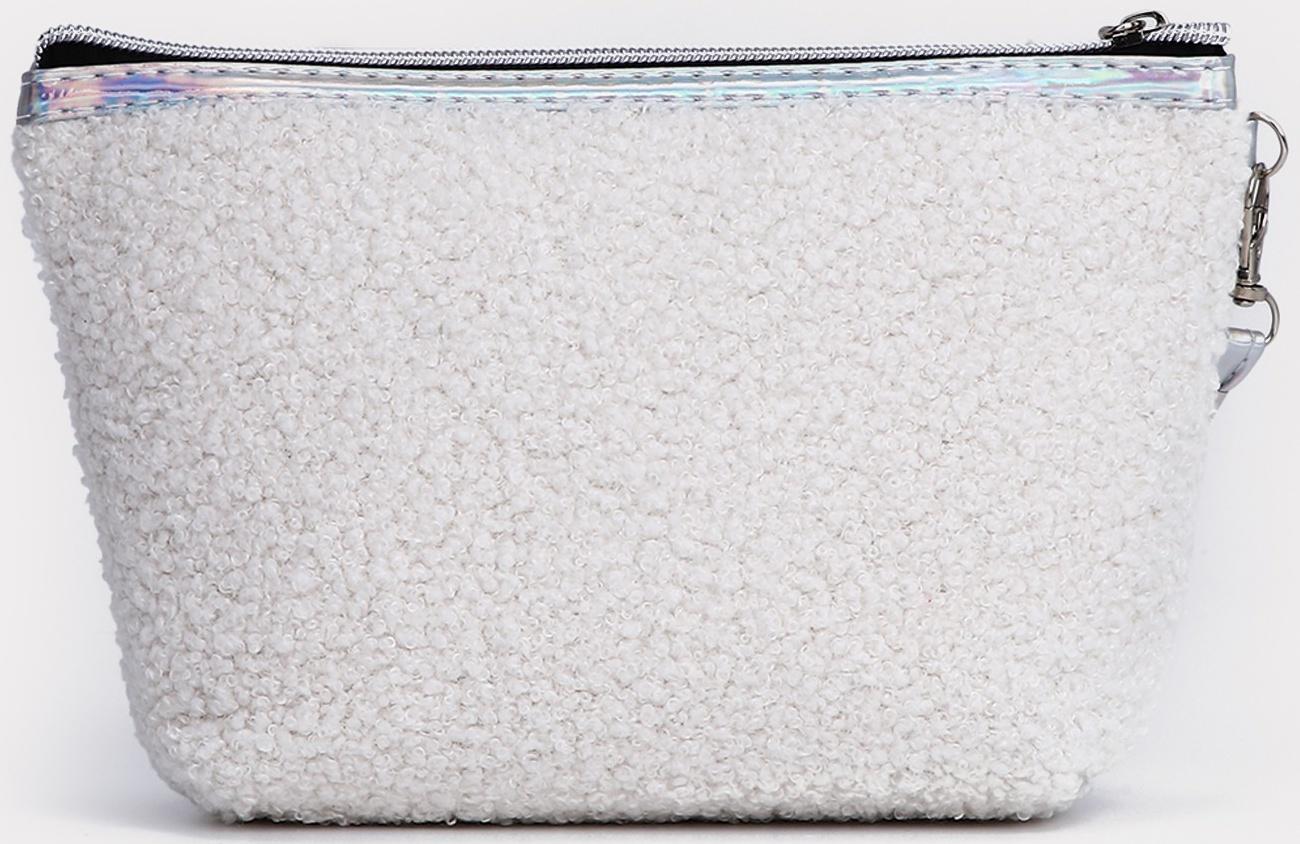 Косметичка на молнии, цвет белый/серебряный